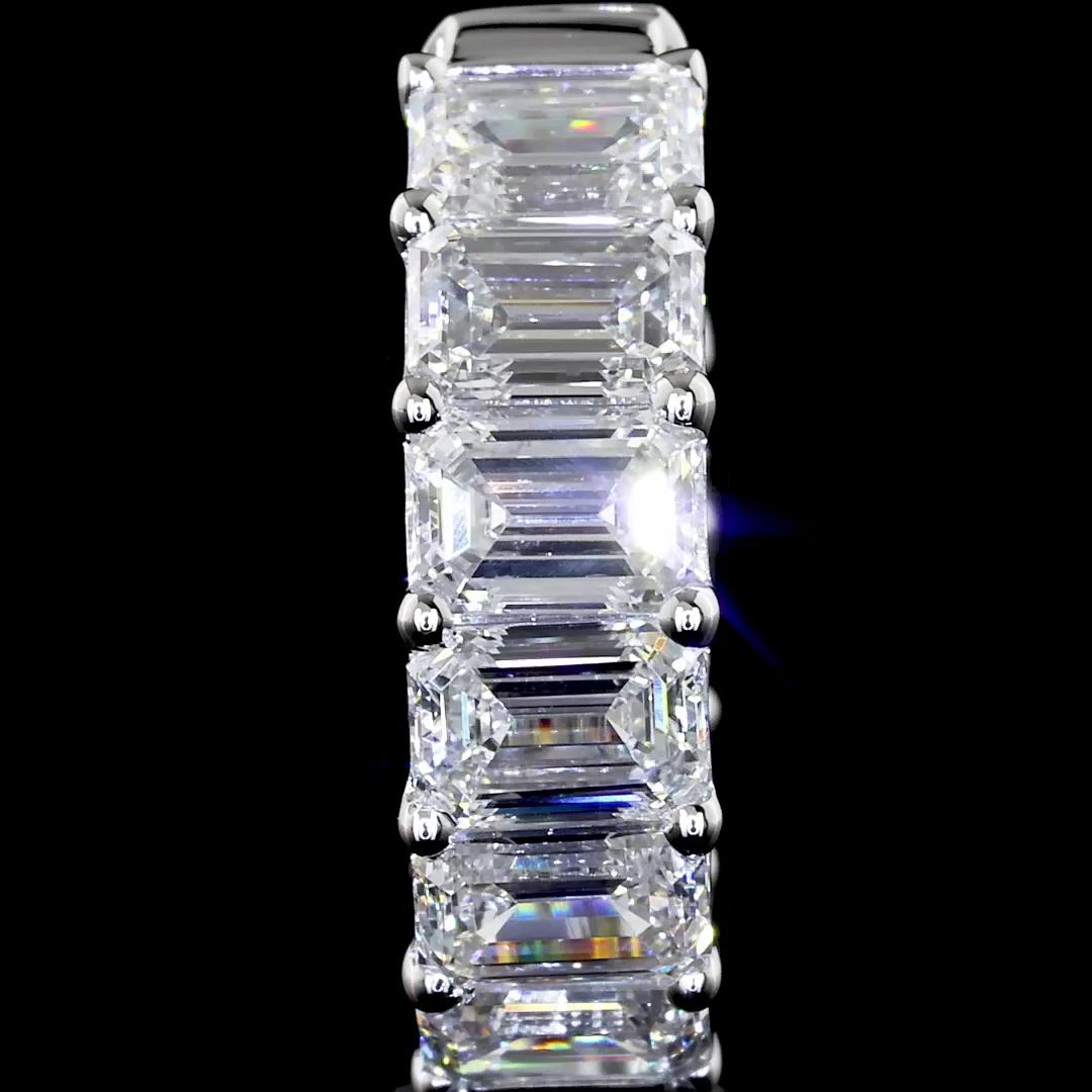 Lab-Grown 3.10 Carat Emerald E-VS Diamond 14K White Gold Huggies Earrings
