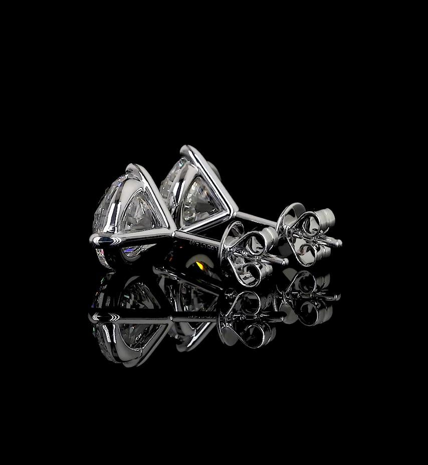 Lab-Grown 4.74 Carat Round -VVS2 Diamond 14K White Gold Martini Earrings