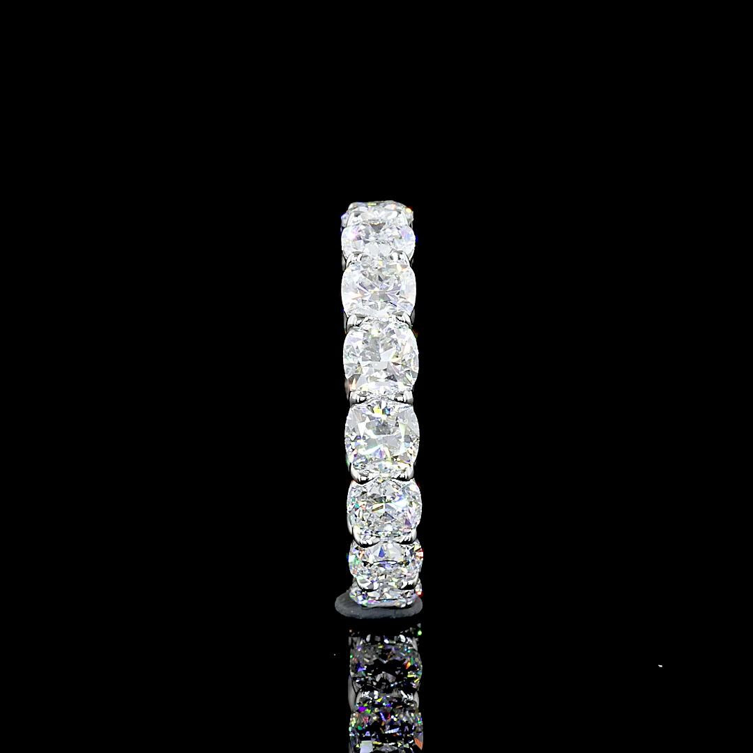 Lab-Grown 5.03 Carat Square Cushion Brilliant F-VS1 Diamond Platinum Eternity Ba