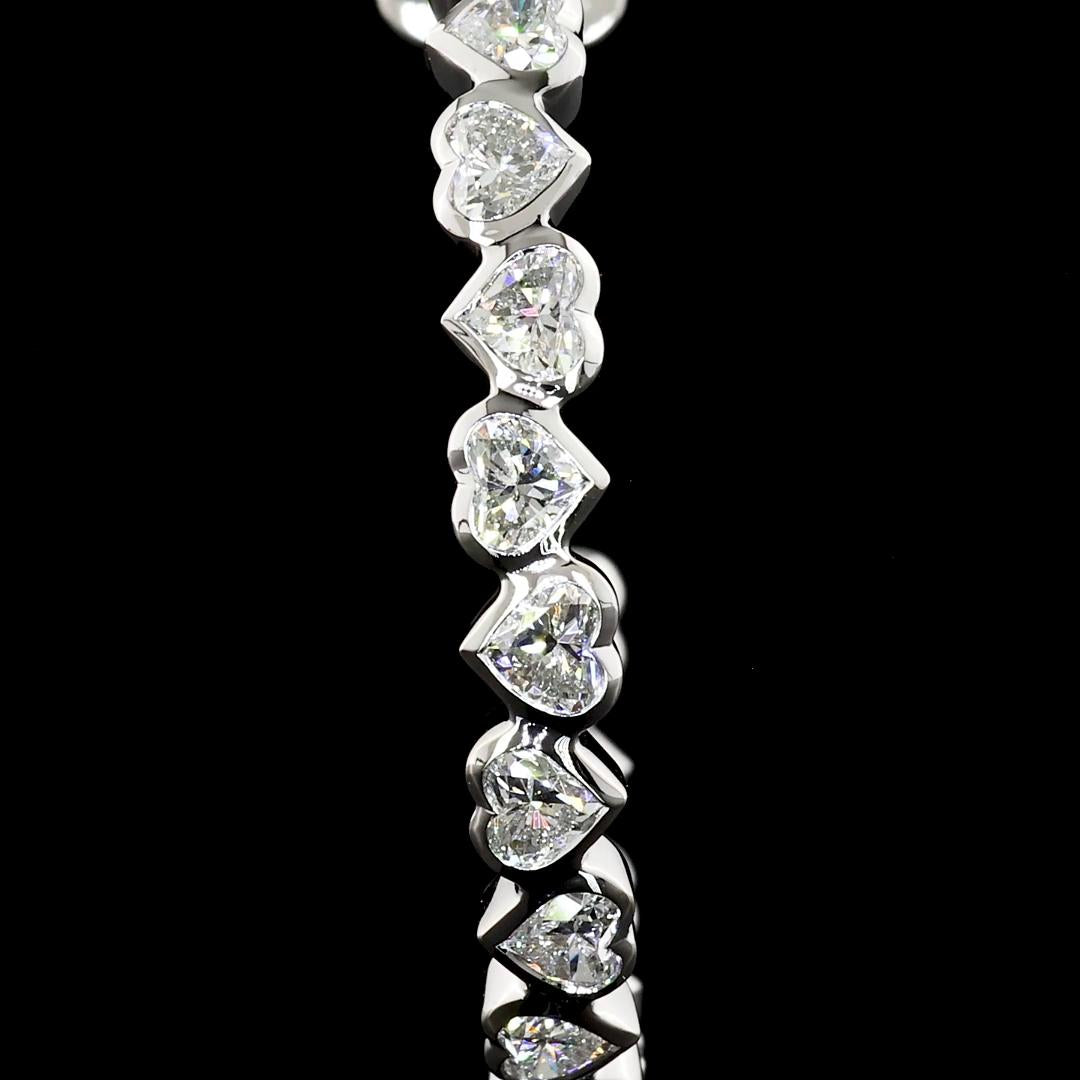 Lab-Grown 5.55 Carat Heart E-VS Diamond 14K White Gold C Hoops Earrings