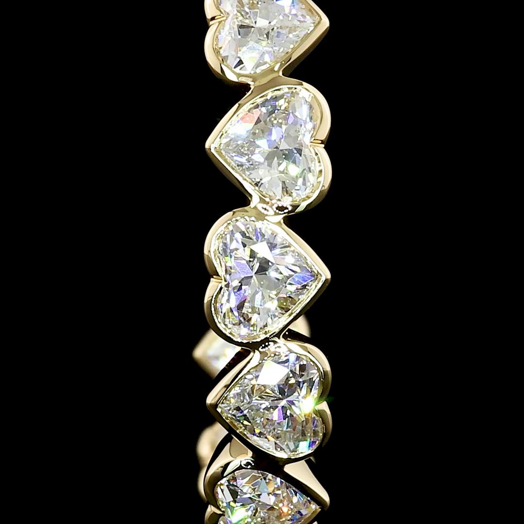 Lab-Grown 6.62 Carat Heart G-VS1 Diamond 14K Yellow Gold C Hoops Earrings