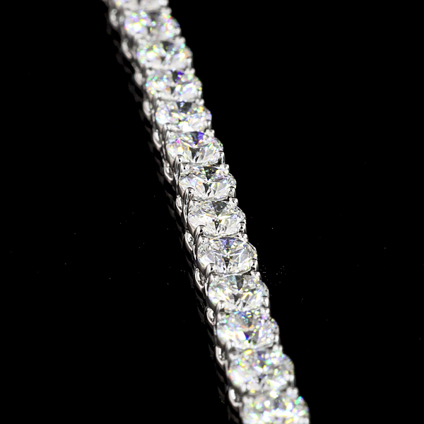 Lab-Grown 25.98 Carat Round F-VS2 Diamond 14K White Gold Tennis Necklace