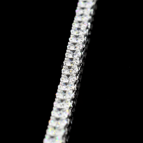 Lab-Grown 10.02 Carat Round F-VS2 Diamond 14K White Gold Tennis Necklace