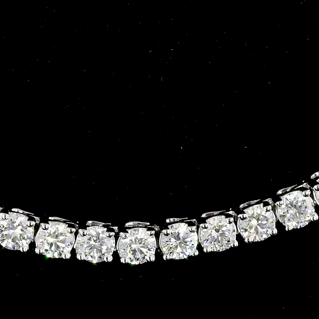 Lab-Grown 4.96 Carat Round F-VS2 Diamond 14K White Gold Tennis Necklace