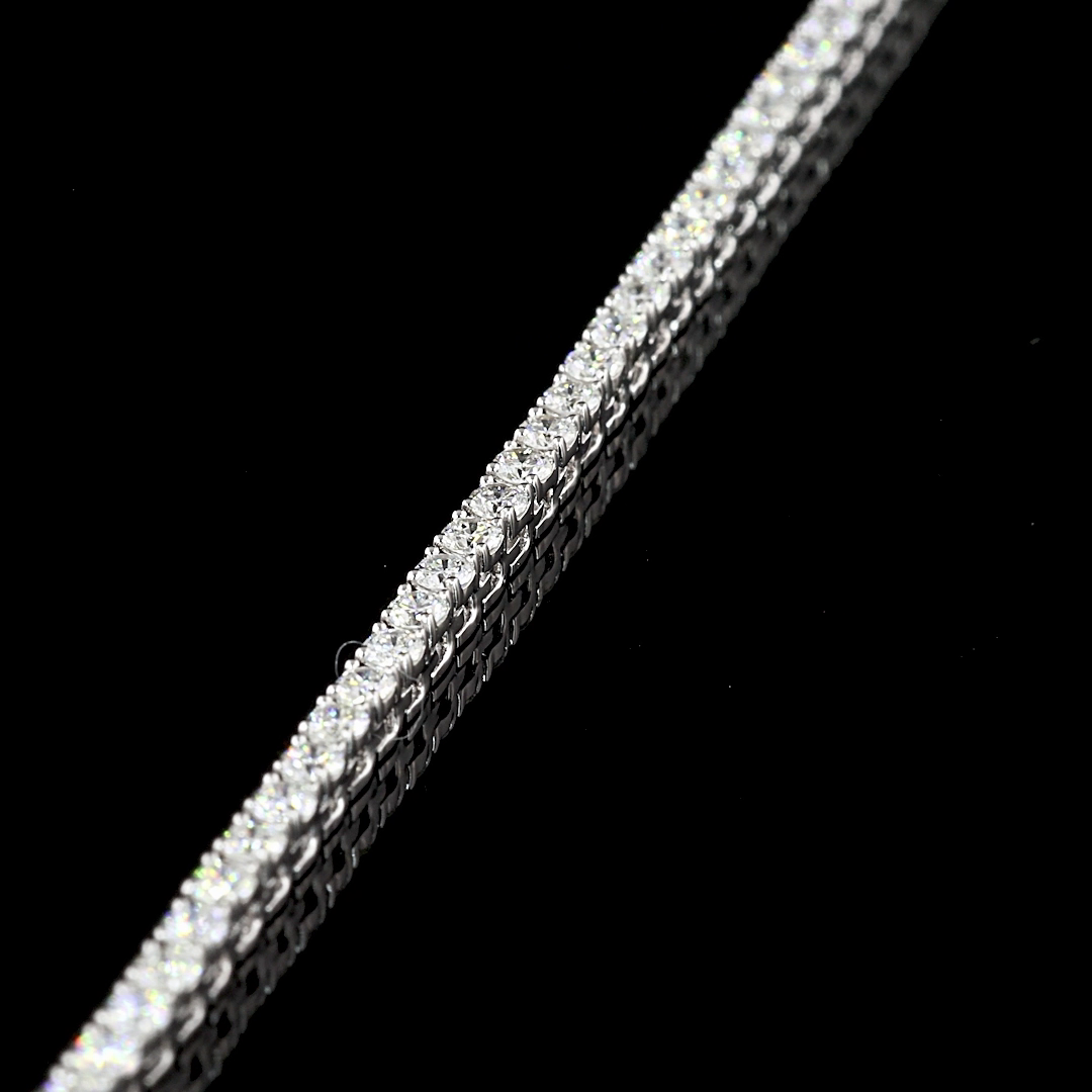 Lab-Grown 4.96 Carat Round F-VS2 Diamond 14K White Gold Tennis Necklace
