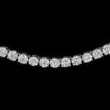 Lab-Grown 4.98 Carat Round E-VS Diamond 14K White Gold Tennis Necklace