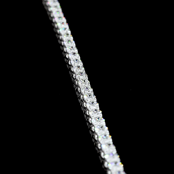 Lab-Grown 9.15 Carat Oval E-VS Diamond 14K White Gold Tennis Necklace