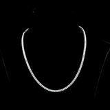 Lab-Grown 14.82 Carat Radiant Modified E-VS Diamond 14K White Gold Tennis Necklace