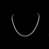 Lab-Grown 14.07 Carat Round E-VS1 Diamond 14K White Gold Tennis Necklace