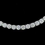 Lab-Grown 14.07 Carat Round E-VS1 Diamond 14K White Gold Tennis Necklace