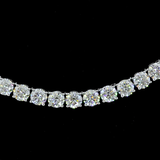 Lab-Grown 14.11 Carat Round E-VS Diamond 14K White Gold Tennis Necklace