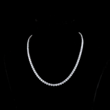 Lab-Grown 24.46 Carat Round F-VS1 Diamond 14K White Gold Tennis Necklace