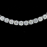 Lab-Grown 16.51 Carat Round F-VS2 Diamond 14K White Gold Tennis Necklace