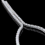 Lab-Grown 16.15 Carat Radiant E-VS Diamond 14K White Gold Tennis Necklace