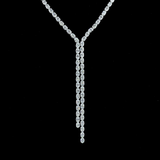 Lab-Grown 13.89 Carat Oval E-VS Diamond 14K White Gold Tennis Necklace