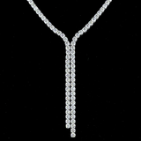 Lab-Grown 16.91 Carat Round E-VS Diamond 14K White Gold Tennis Necklace