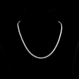 Lab-Grown 15.21 Carat Round F-VS2 Diamond 14K White Gold Tennis Necklace