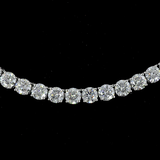 Lab-Grown 15.21 Carat Round F-VS2 Diamond 14K White Gold Tennis Necklace