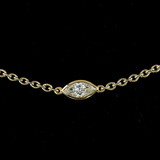 Lab-Grown 2.91 Carat MIX E-VS Diamond 14K Yellow Gold Station Necklace