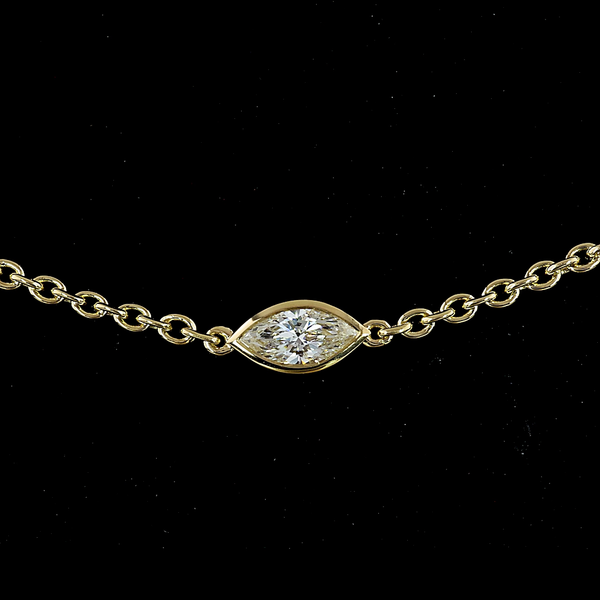 Lab-Grown 2.91 Carat MIX E-VS Diamond 14K Yellow Gold Station Necklace