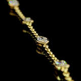 Lab-Grown 2.91 Carat MIX E-VS Diamond 14K Yellow Gold Station Necklace