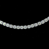 Lab-Grown 7.27 Carat Round F-VS2 Diamond 14K White Gold Tennis Necklace