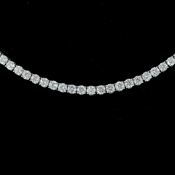 Lab-Grown 5.58 Carat Round F-VS2 Diamond 14K White Gold Tennis Necklace