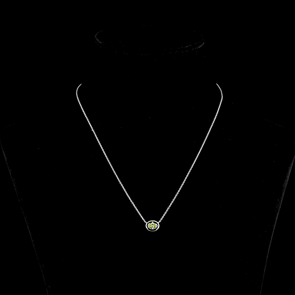 Lab-Grown 0.28 Carat Oval F-VVS2 Diamond 14K White Gold Solitaire Necklace