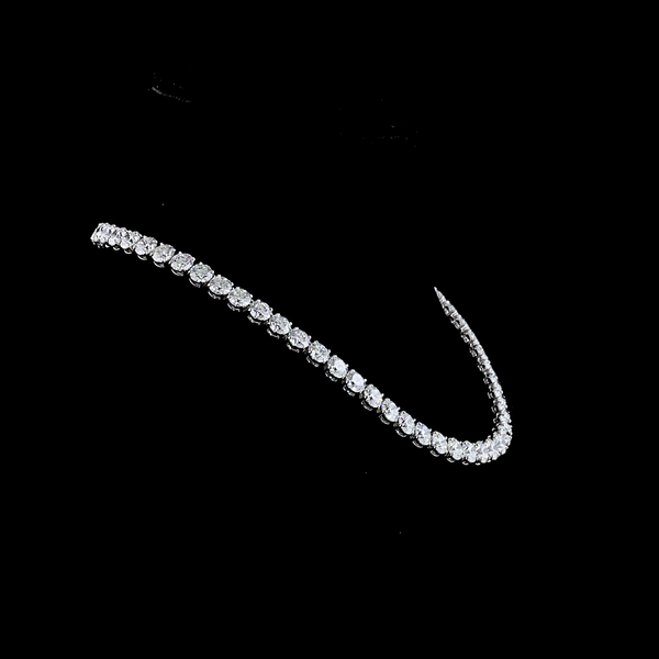 Lab-Grown 46.78 Carat Round E-VS2 Diamond 14K White Gold Tennis Necklace