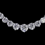 Lab-Grown 20.48 Carat Round E-VS1 Diamond 14K White Gold Riviera Necklace