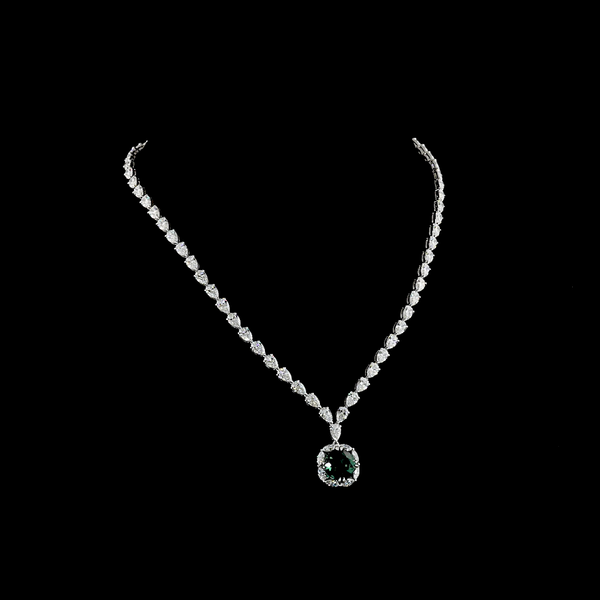 Lab-Grown 23.53 Carat MIX -VS1 Diamond 14K White Gold Special Necklace