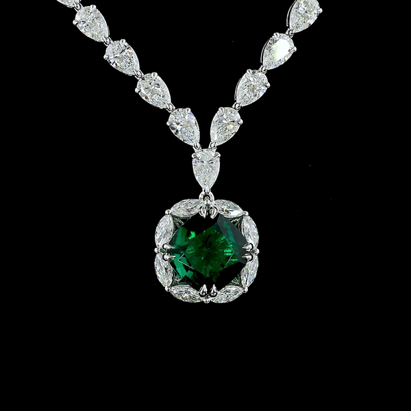 Lab-Grown 23.53 Carat MIX -VS1 Diamond 14K White Gold Special Necklace