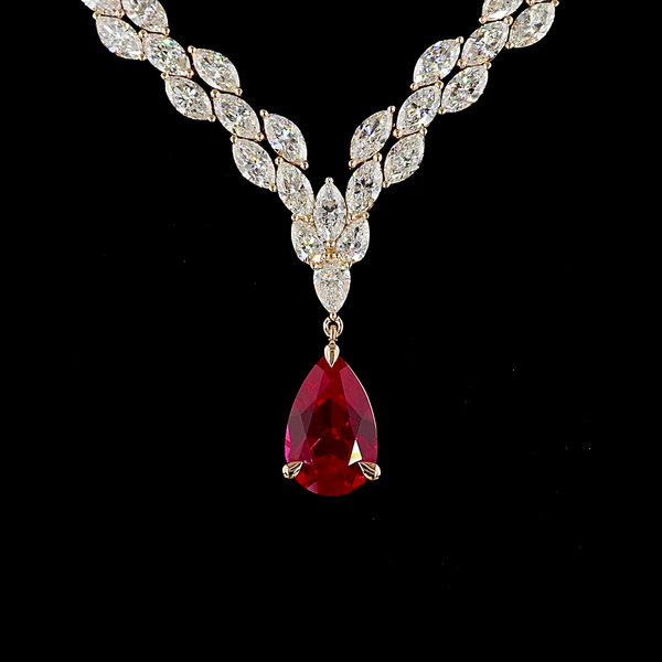 Lab-Grown 32.63 Carat MIX -VS1 Diamond 14K Rose Gold Lariat Necklace