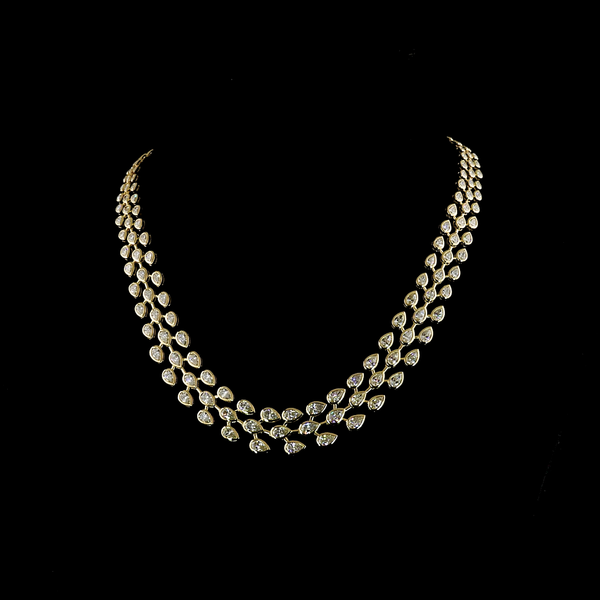 Lab-Grown 16.14 Carat Pear - Diamond 14K Yellow Gold Special Necklace