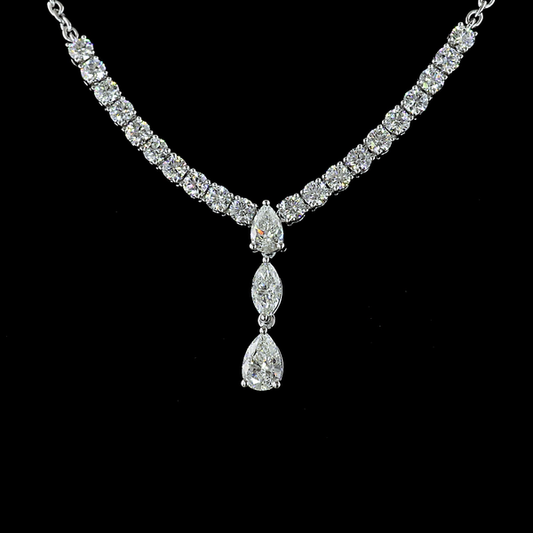Lab-Grown 3.09 Carat MIX - Diamond 14K White Gold Special Necklace