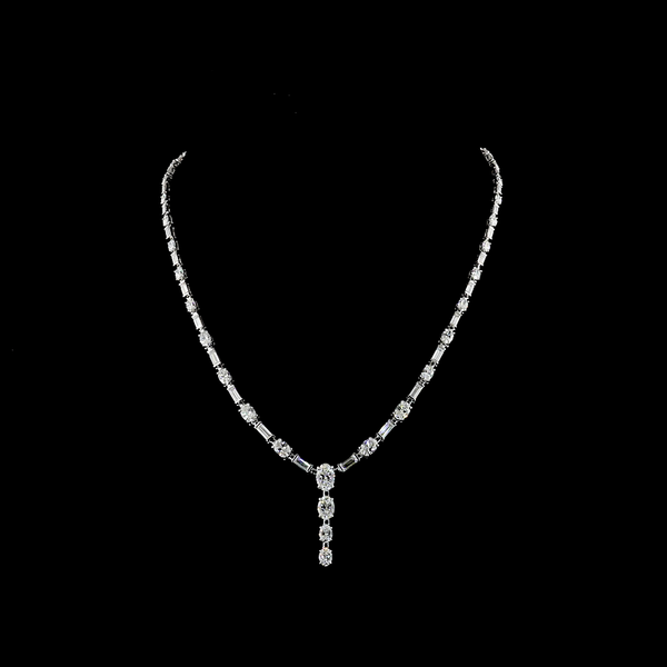 Lab-Grown 11.61 Carat MIX - Diamond 14K White Gold Special Necklace