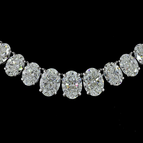 Lab-Grown 14.38 Carat MIX - Diamond 14K White Gold Special Necklace