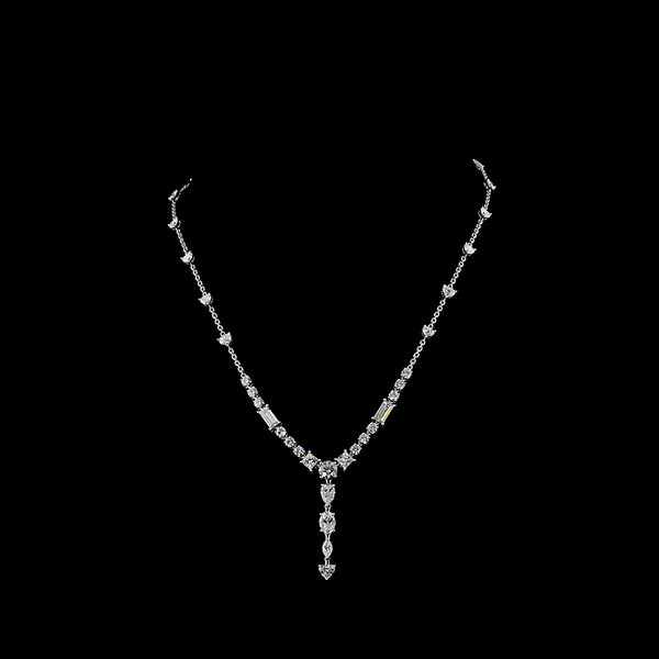 Lab-Grown 9.4 Carat MIX - Diamond 14K White Gold Special Necklace