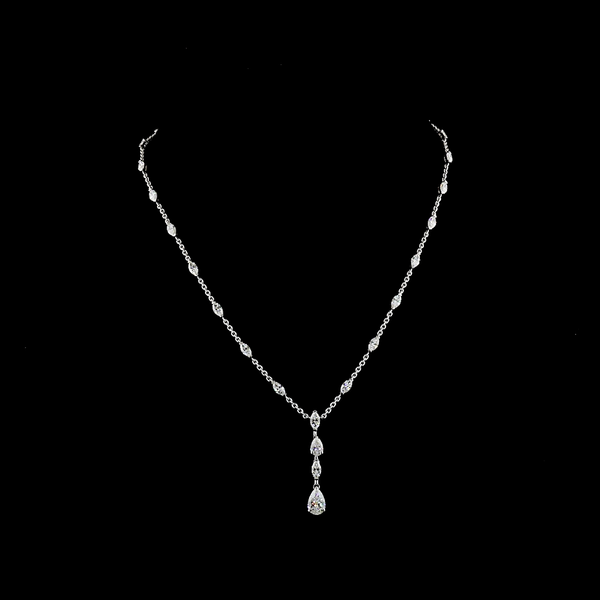 Lab-Grown 5.19 Carat MIX - Diamond 14K White Gold Special Necklace