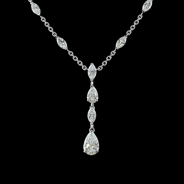 Lab-Grown 5.19 Carat MIX - Diamond 14K White Gold Special Necklace