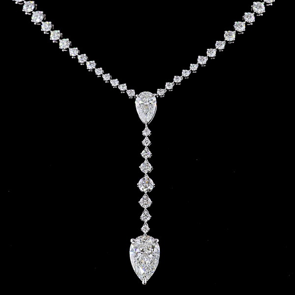 Lab-Grown 9.14 Carat MIX - Diamond 14K White Gold Special Necklace