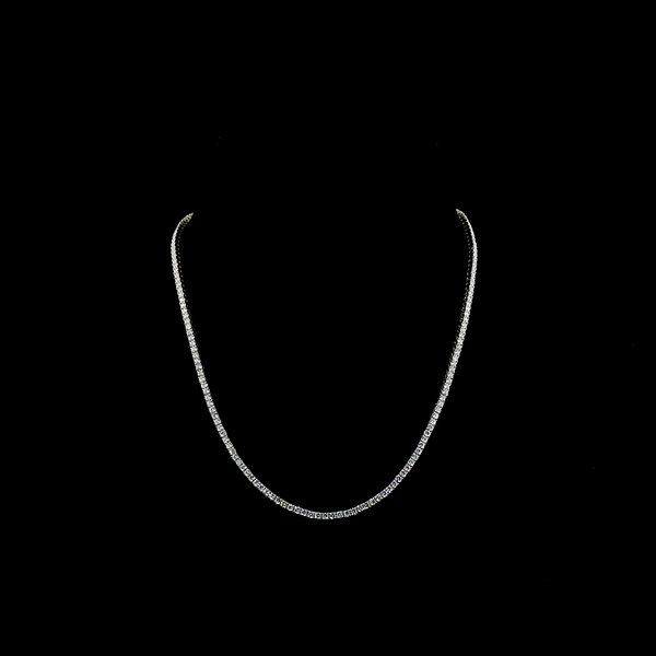 Lab-Grown 7 Carat Round E-VS Diamond 14K White Gold Tennis Necklace