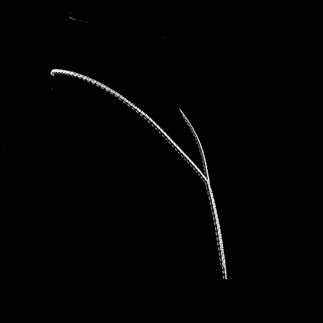 Lab-Grown 13.21 Carat Oval E-VS Diamond 14K White Gold Lariat Necklace