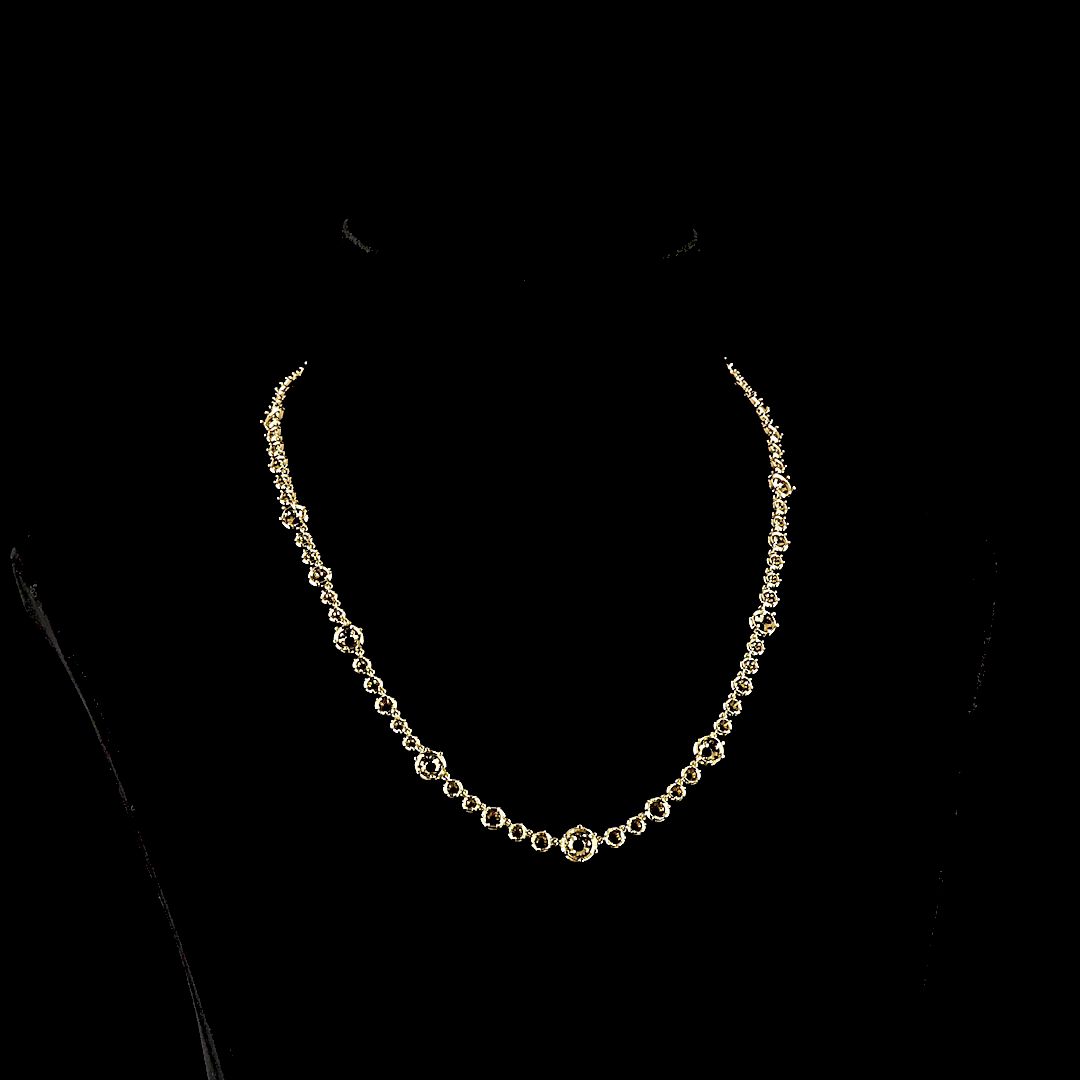 Lab-Grown 0.01 Carat Diamond 18K Yellow Gold Station Necklace