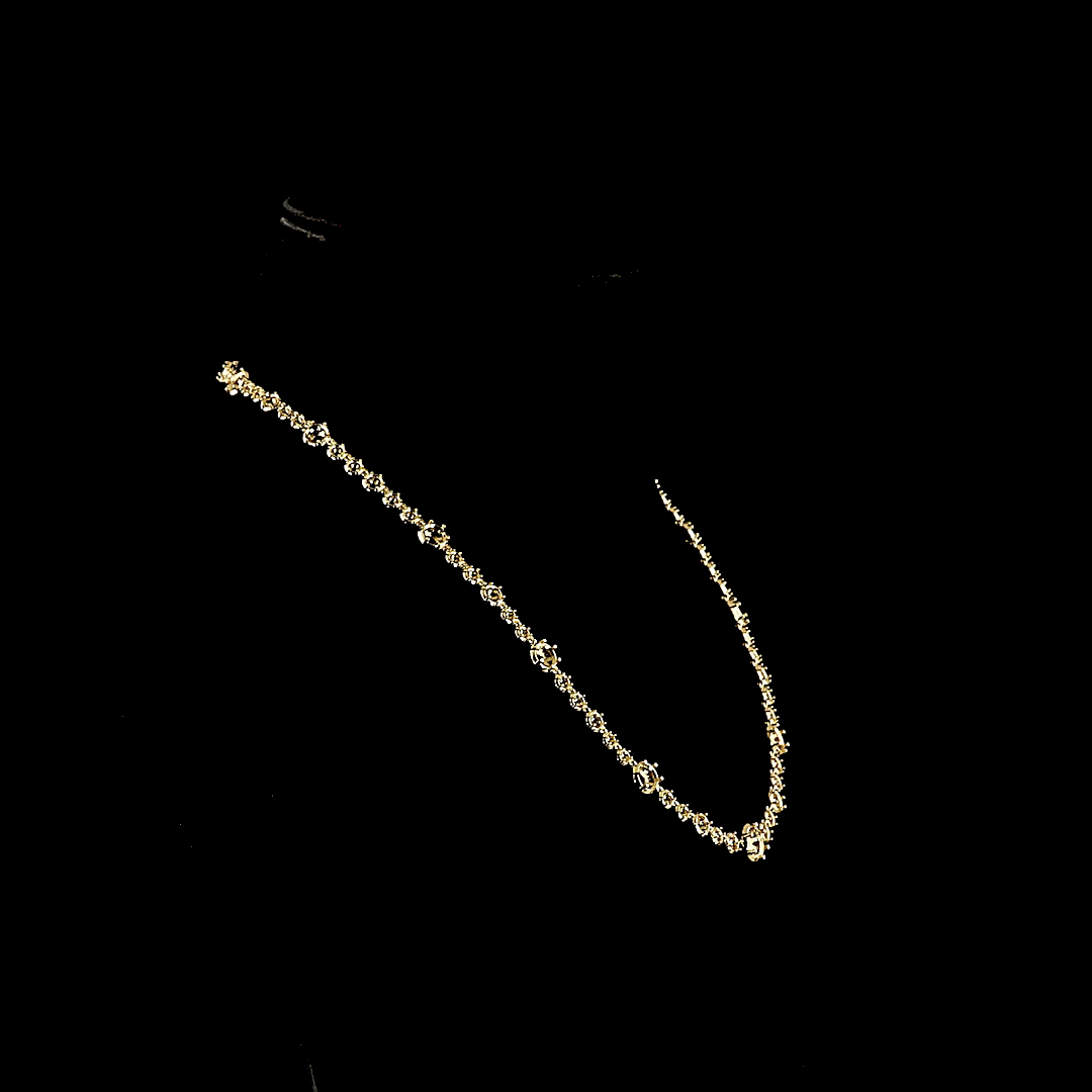 Lab-Grown 0.01 Carat Diamond 18K Yellow Gold Station Necklace