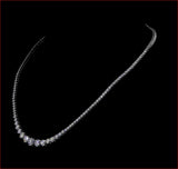 Lab-Grown 12.42 Carat Round D-VVS2 Diamond 14K White Gold Riviera Necklace