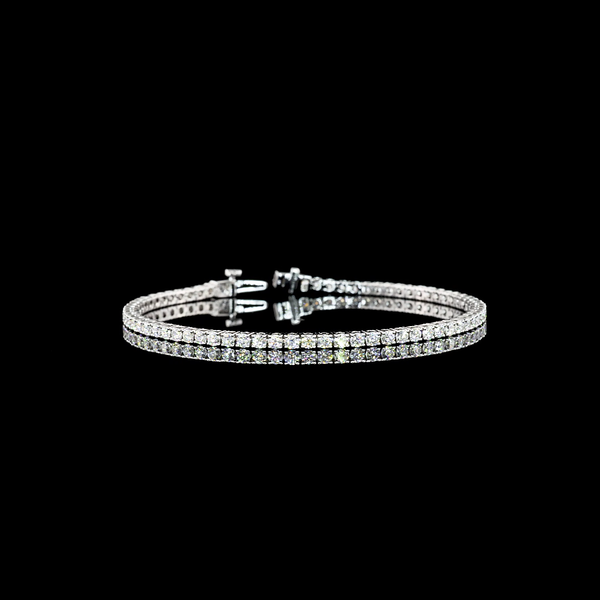 Lab-Grown 3.35 Carat Round E-VS Diamond 14K White Gold Tennis Bracelet