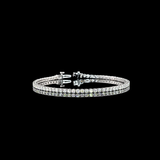 Lab-Grown 2.88 Carat Round E-VS1 Diamond 14K White Gold Tennis Bracelet