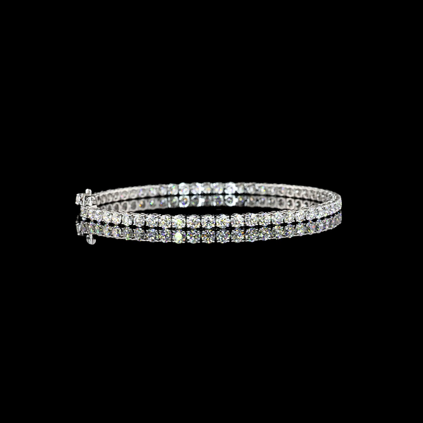 Lab-Grown 5.17 Carat Round E-VS Diamond 14K White Gold Tennis Bracelet