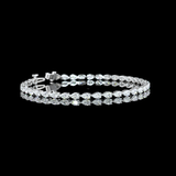 Lab-Grown 4.16 Carat Pear E-VS Diamond 14K White Gold Tennis Bracelet